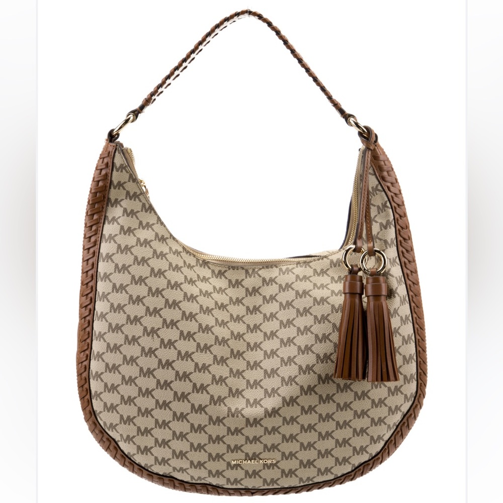 Michael Kors Lauren Signature Large Shoulder Hobo Handbag
